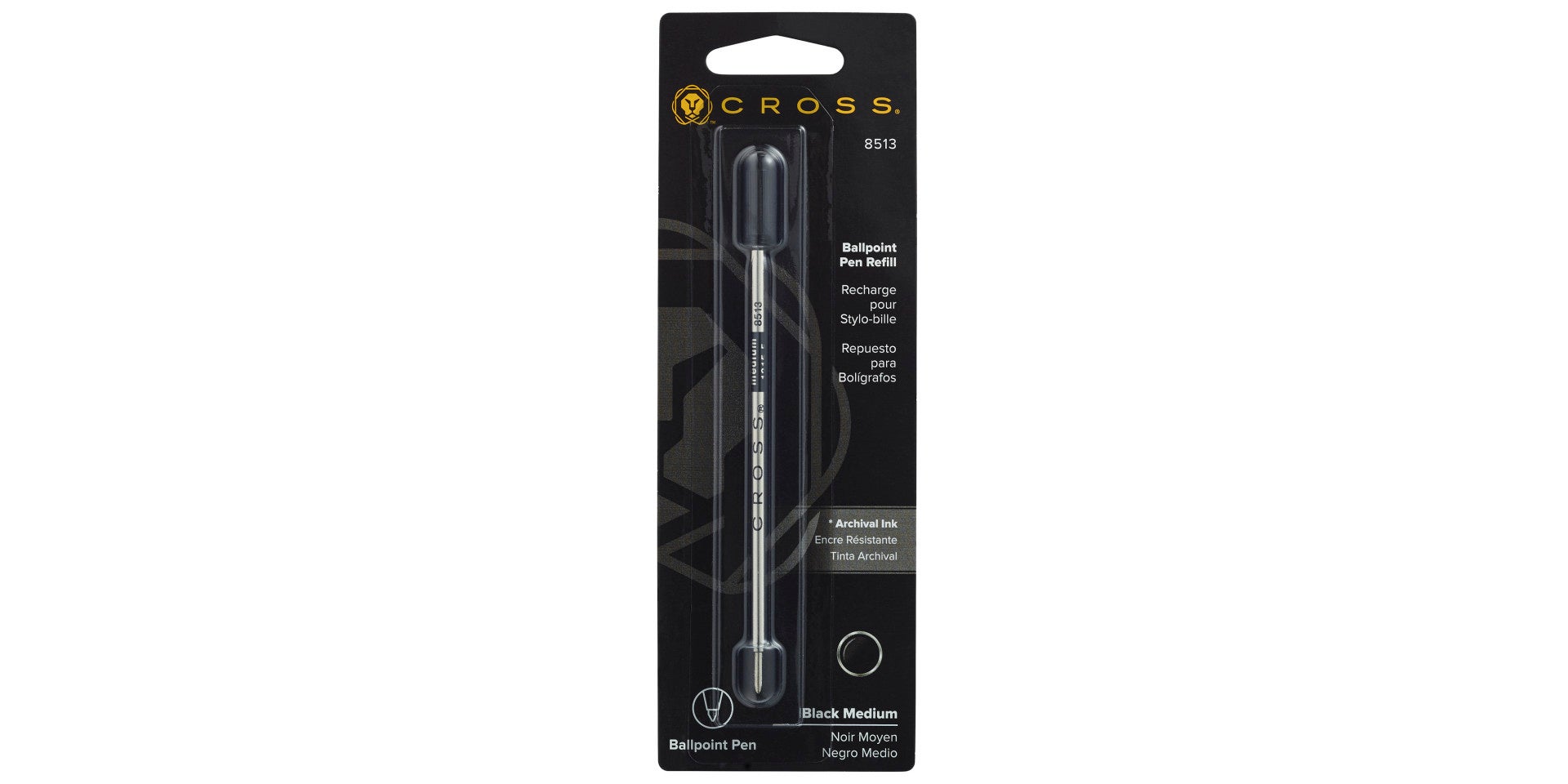 Ballpoint Pen Refill - Black - Medium - Single Pack