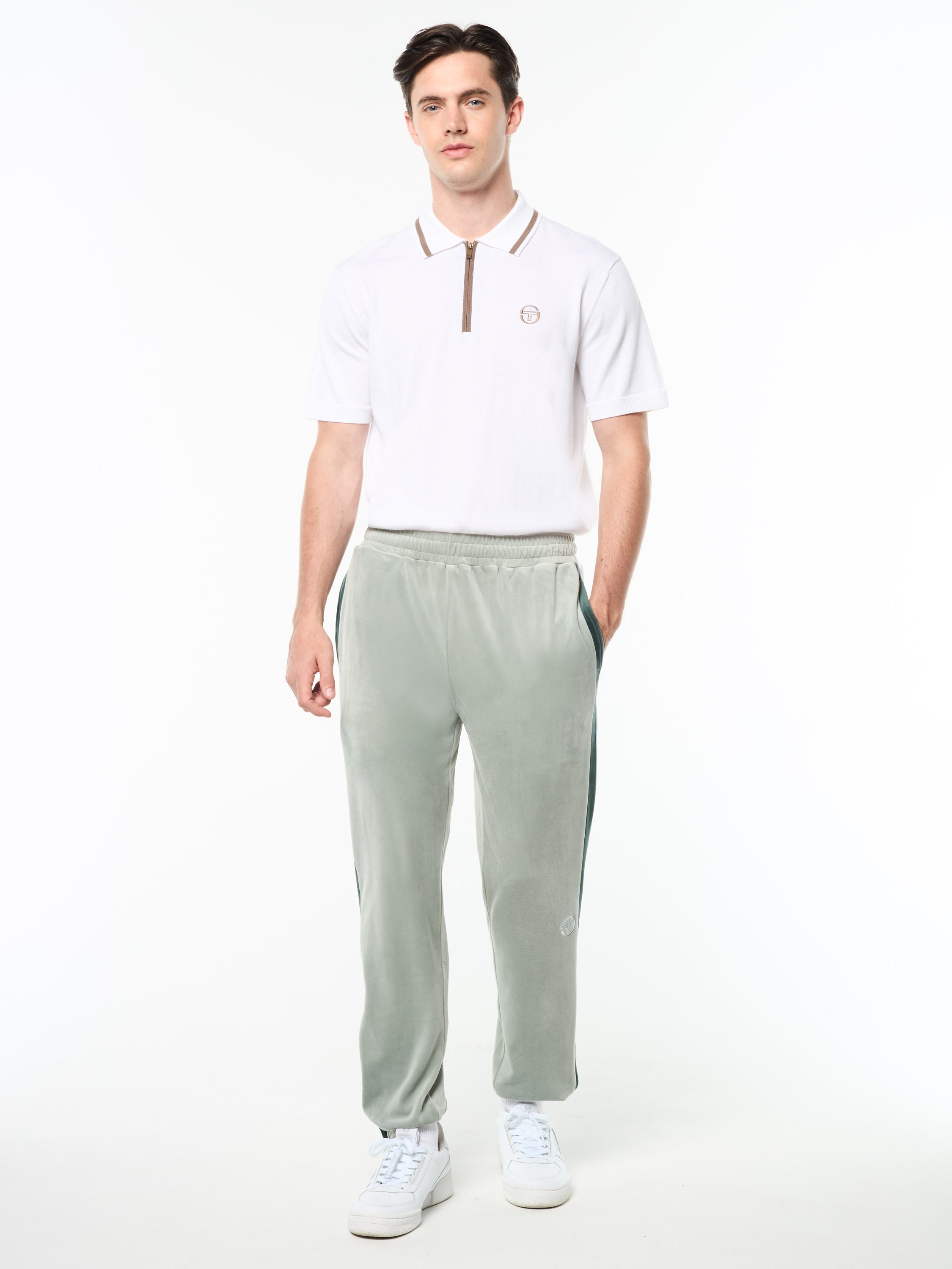 Banda Velour Track Pant- Slate Gray
