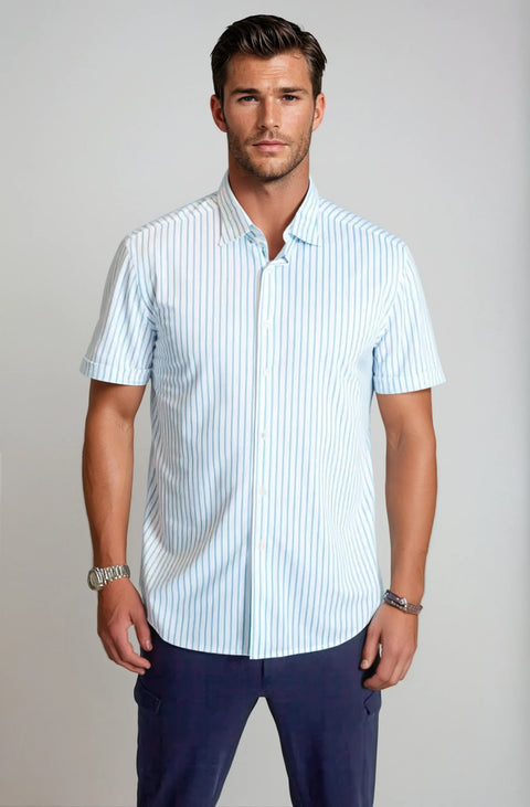 Corsica Stripe Short Sleeve Tech Shirt