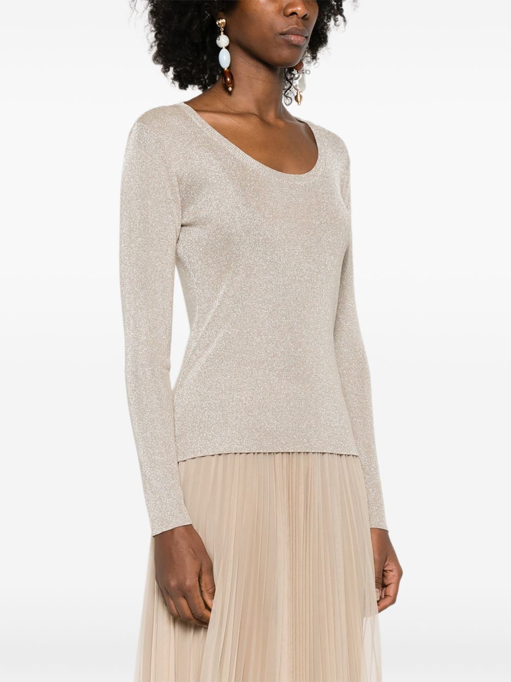 Beige Ribbed Crewneck Sweater for Comfort