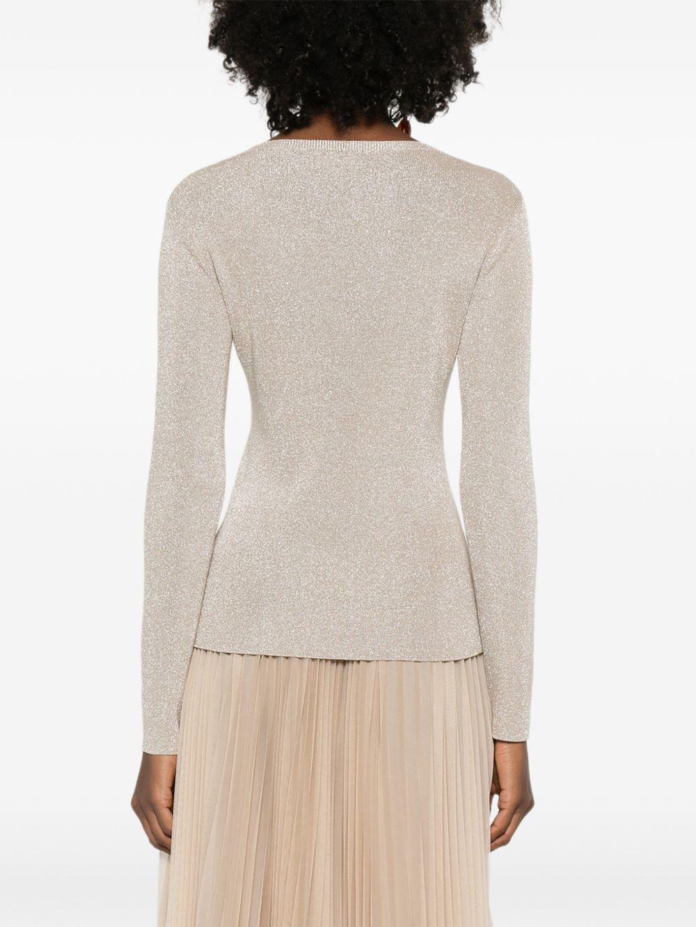 Beige Ribbed Crewneck Sweater for Comfort