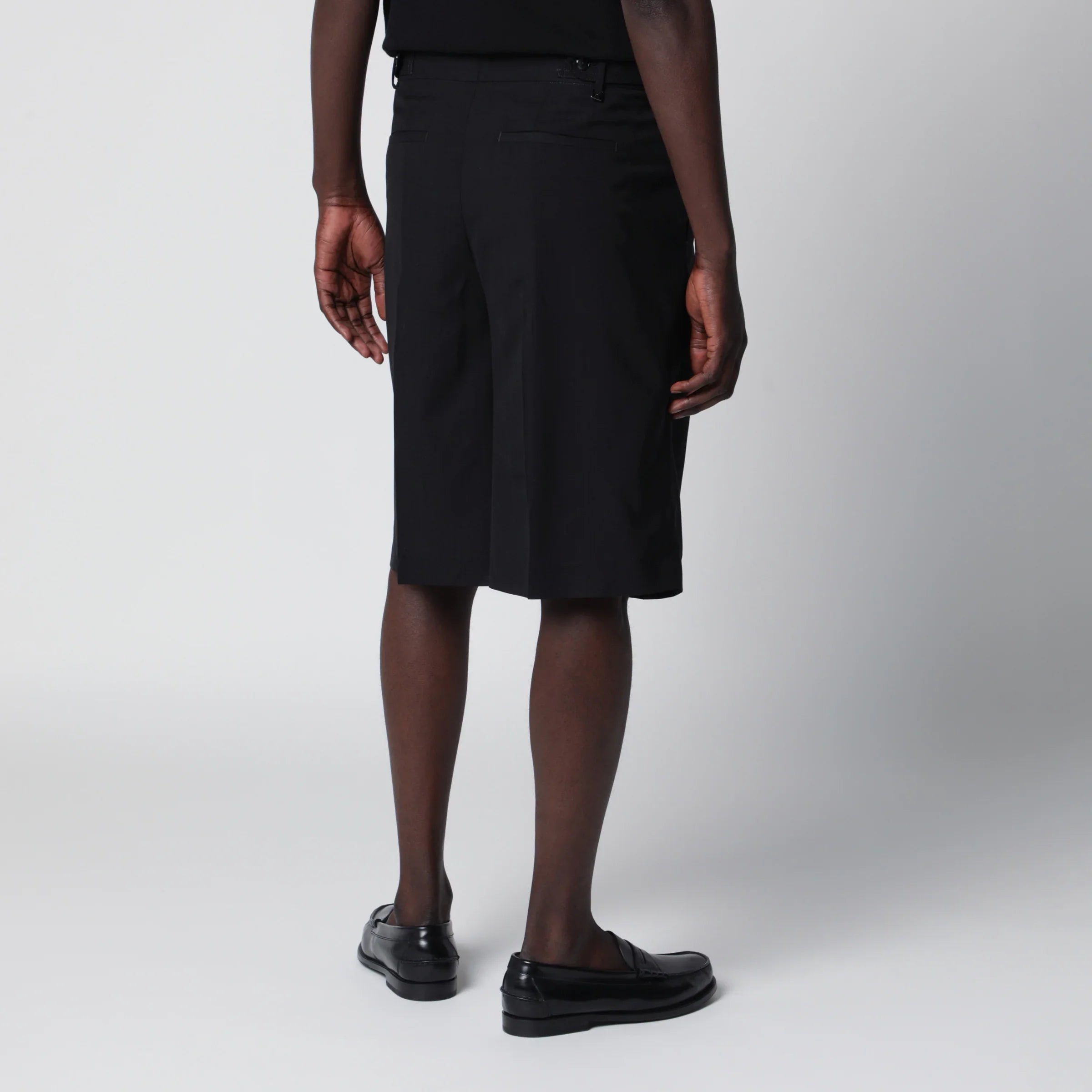 Black Cotton Bermuda Shorts for Summer Comfort