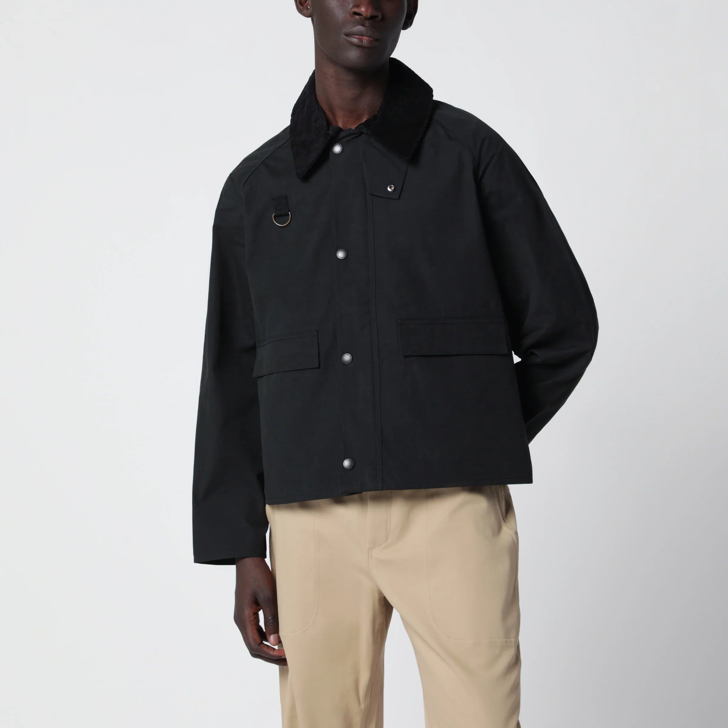 Black Cotton Blend Spey Jacket for Everyday Comfort