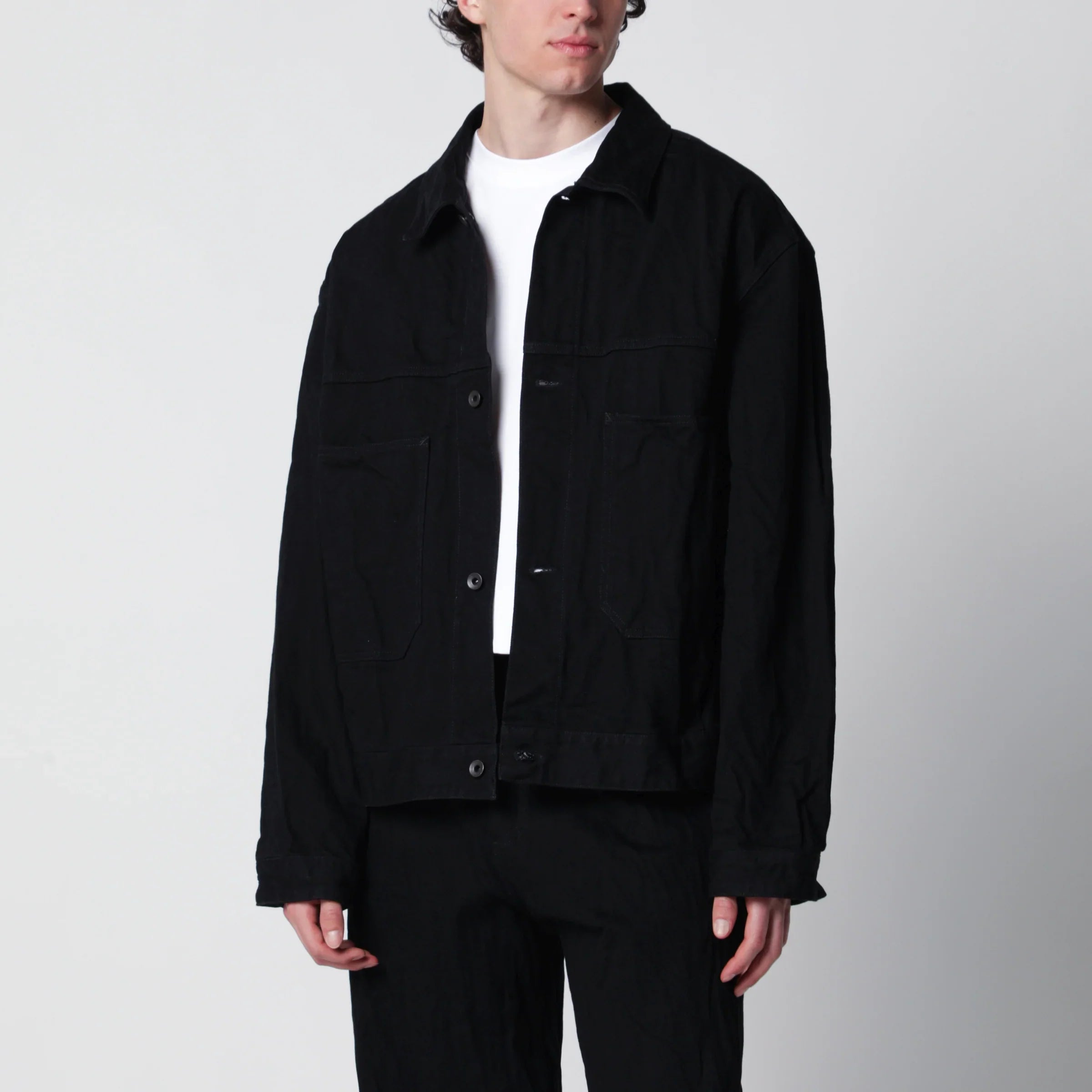 Black Cotton Denim Jacket for Everyday Comfort