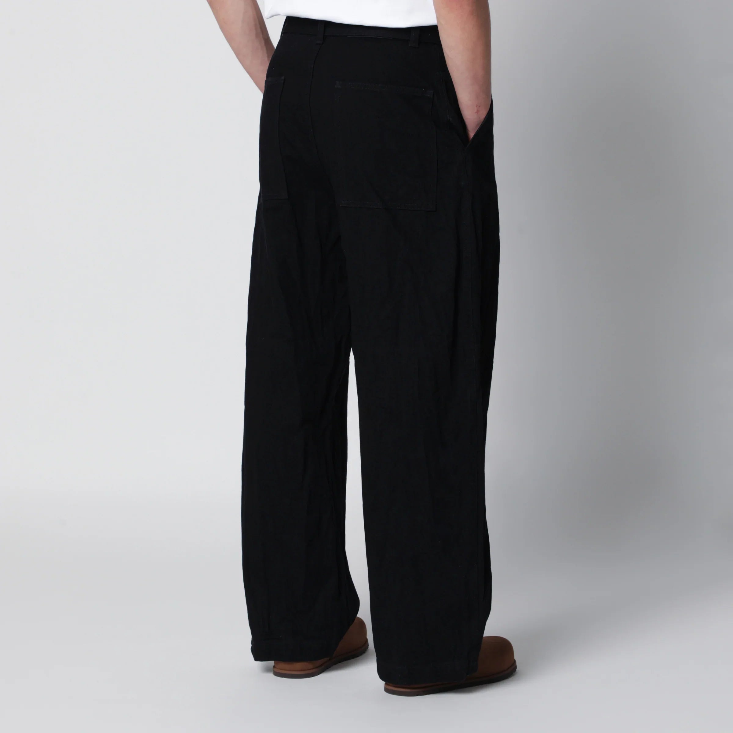 Black Cotton Denim Jeans Mid-Rise for Everyday Comfort