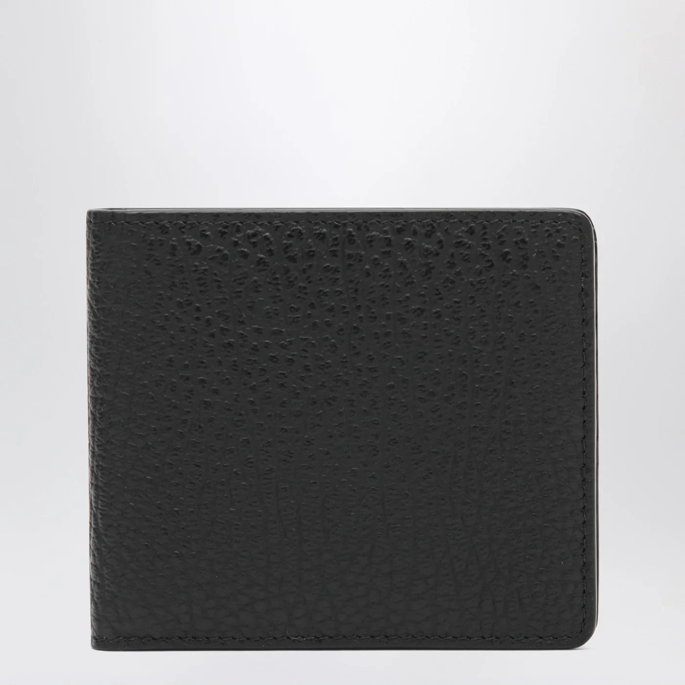 Black Grained Leather Bi-Fold Wallet for Everyday Use