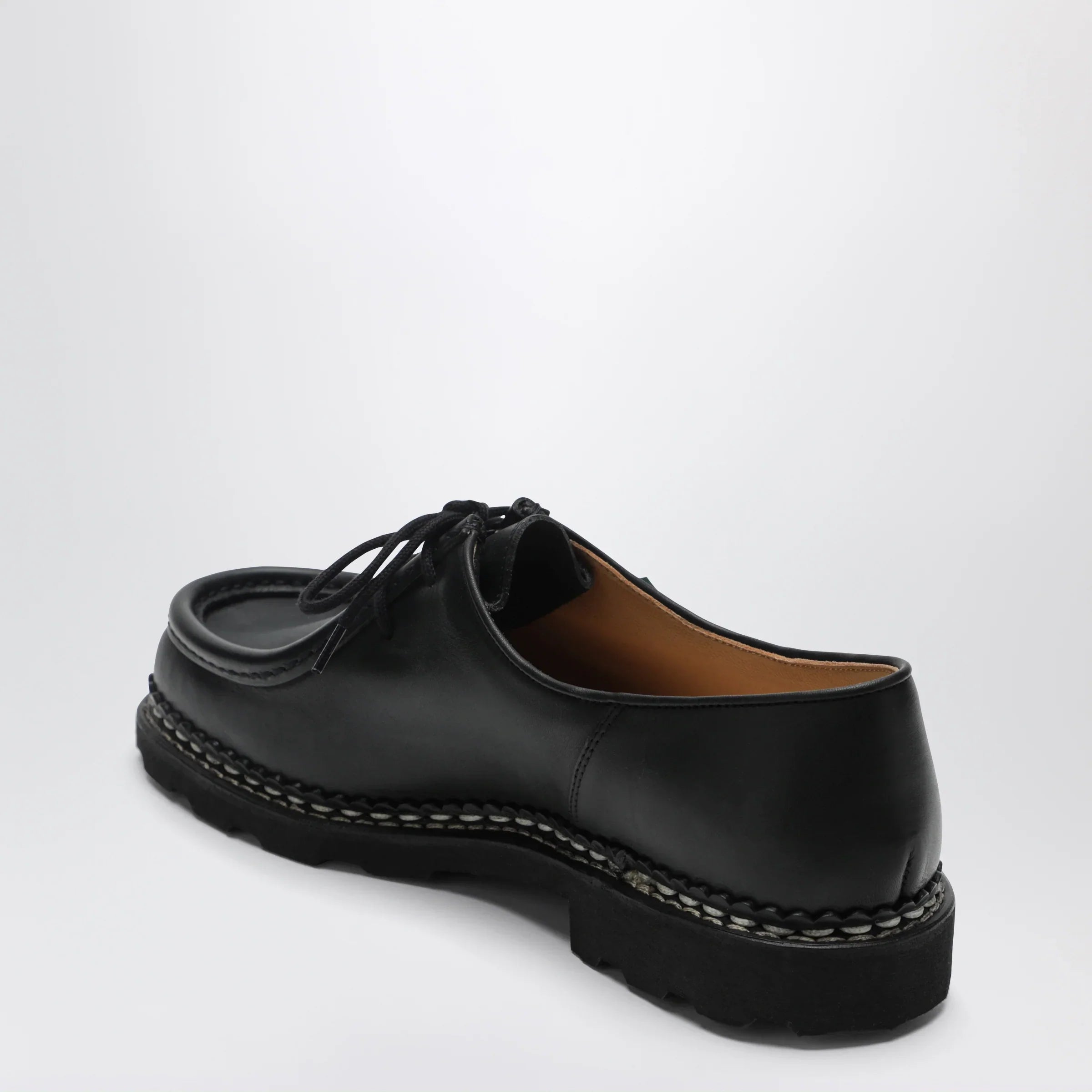 Black Leather Lace-Up Shoes for Comfort