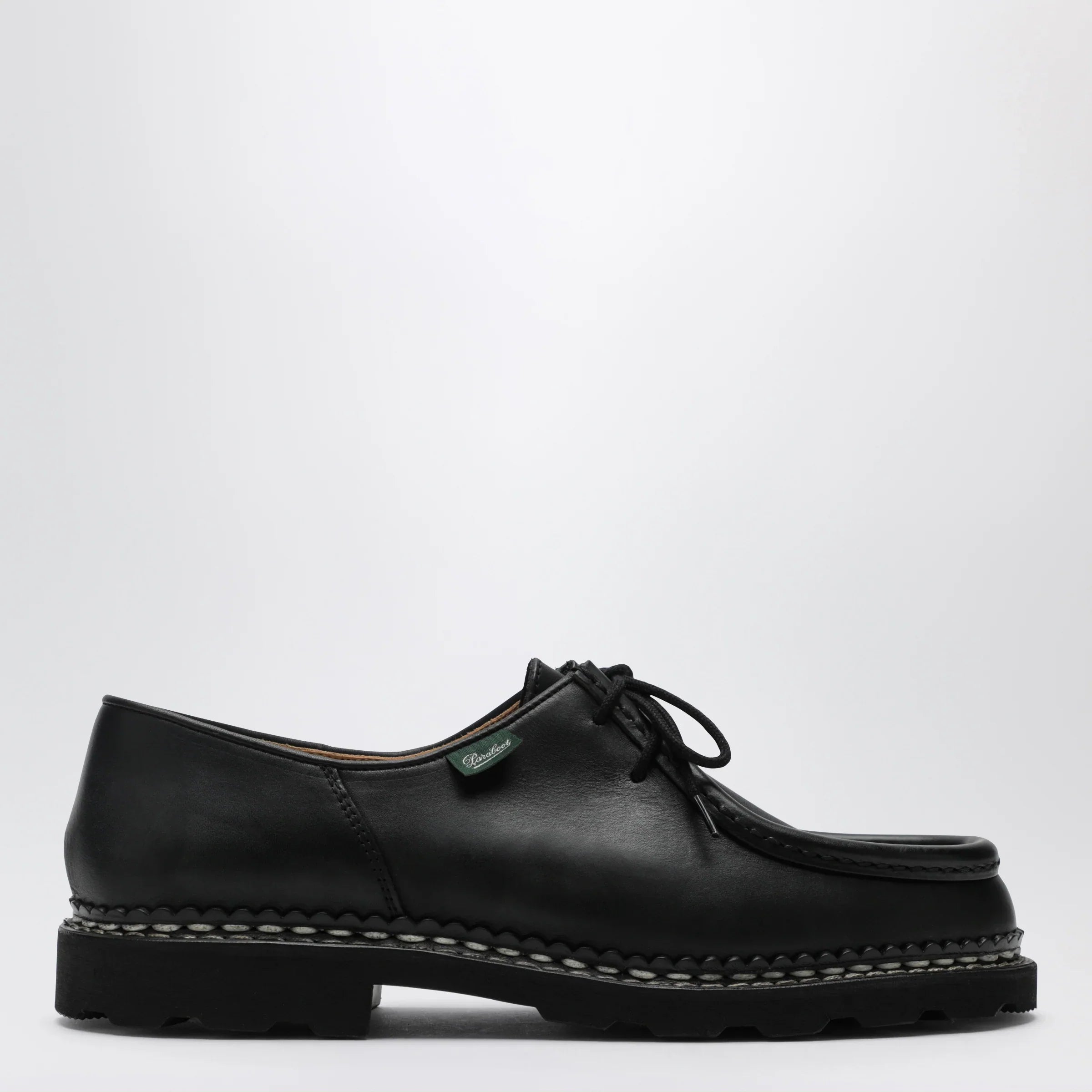 Black Leather Lace-Up Shoes for Comfort