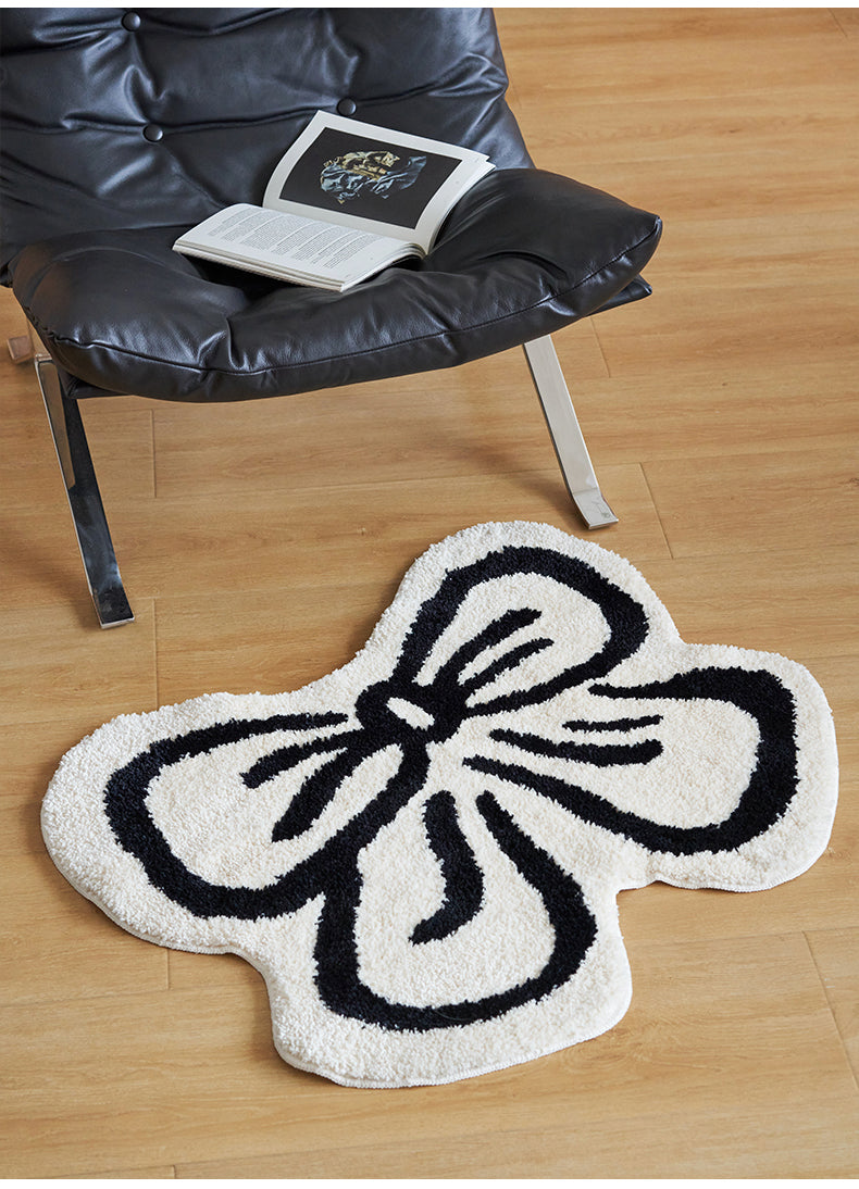 Black N White Bowknot Carpet