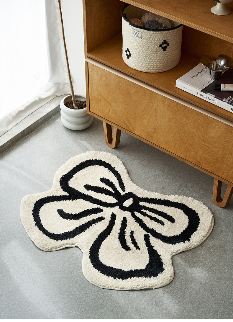 Black N White Bowknot Carpet