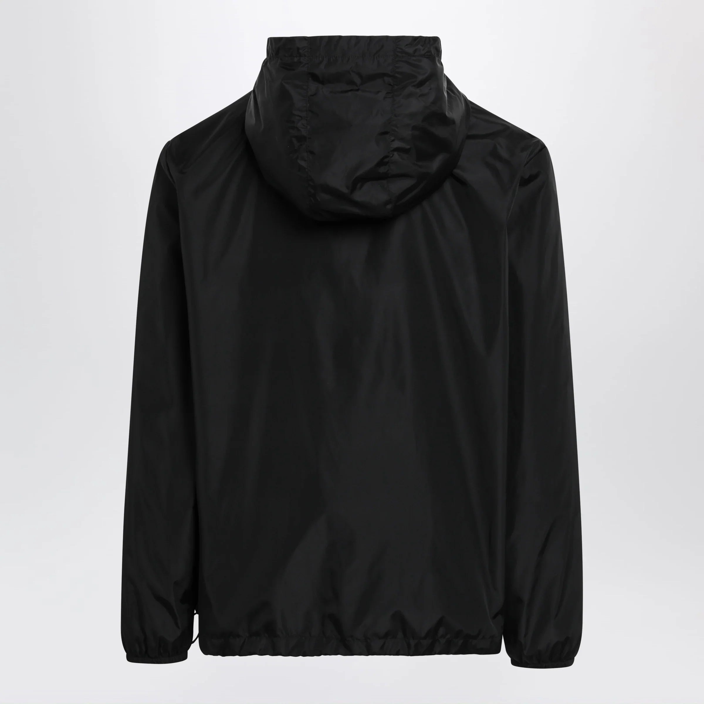 Black Nylon Hooded Windbreaker for Everyday Comfort