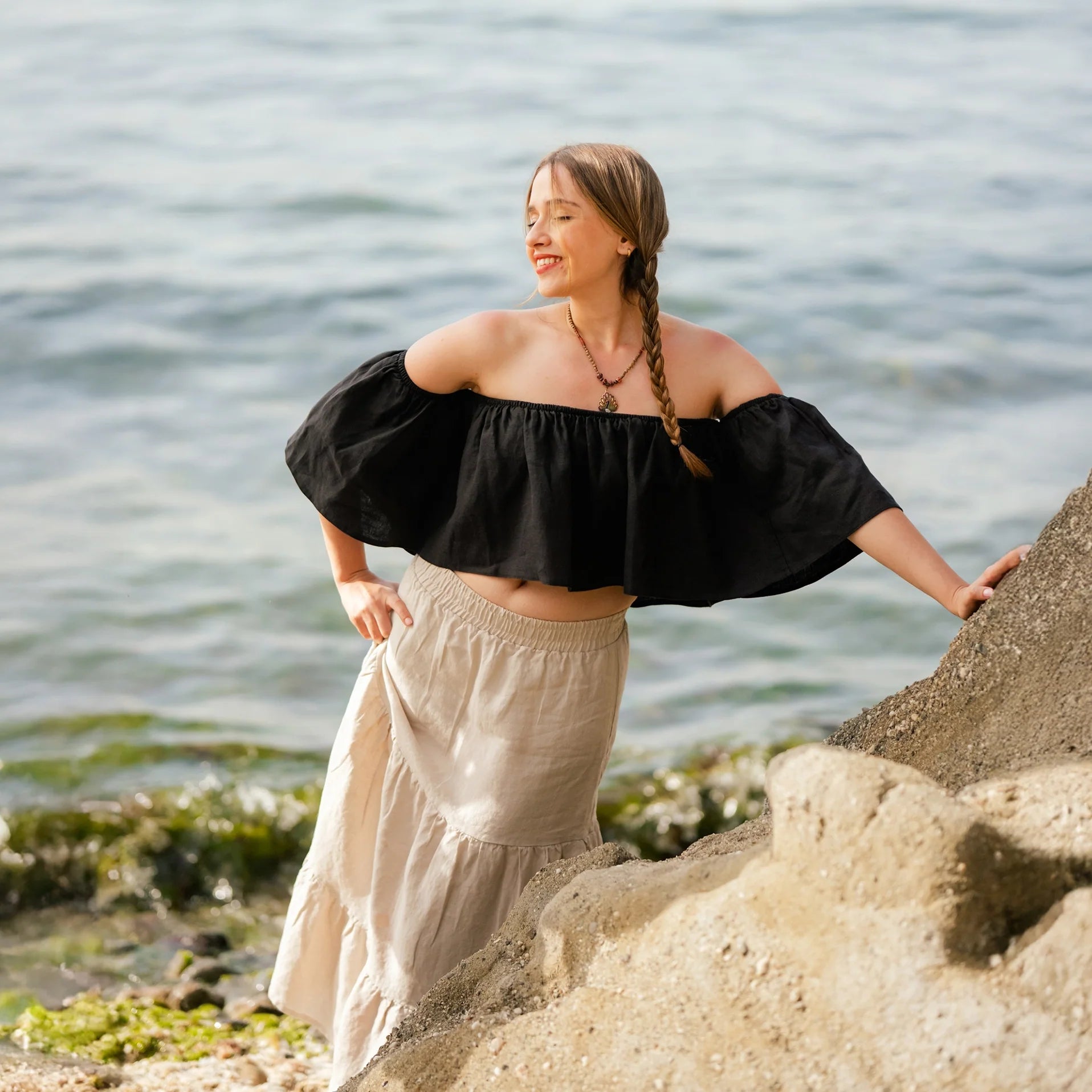 Black Off the Shoulder Top