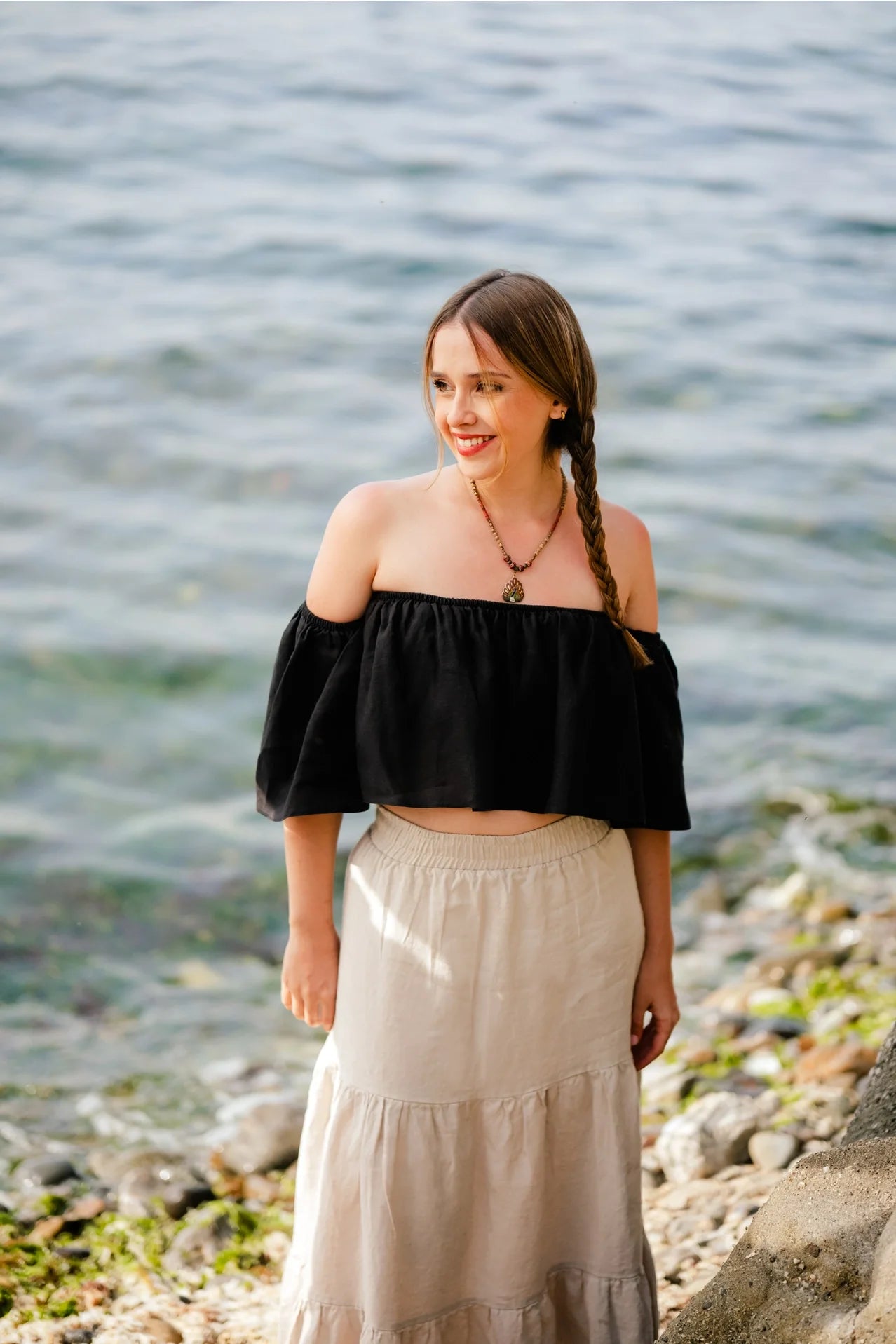 Black Off the Shoulder Top