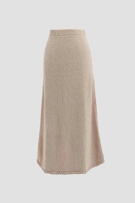 Braided-Trim Sweater Midi Skirt
