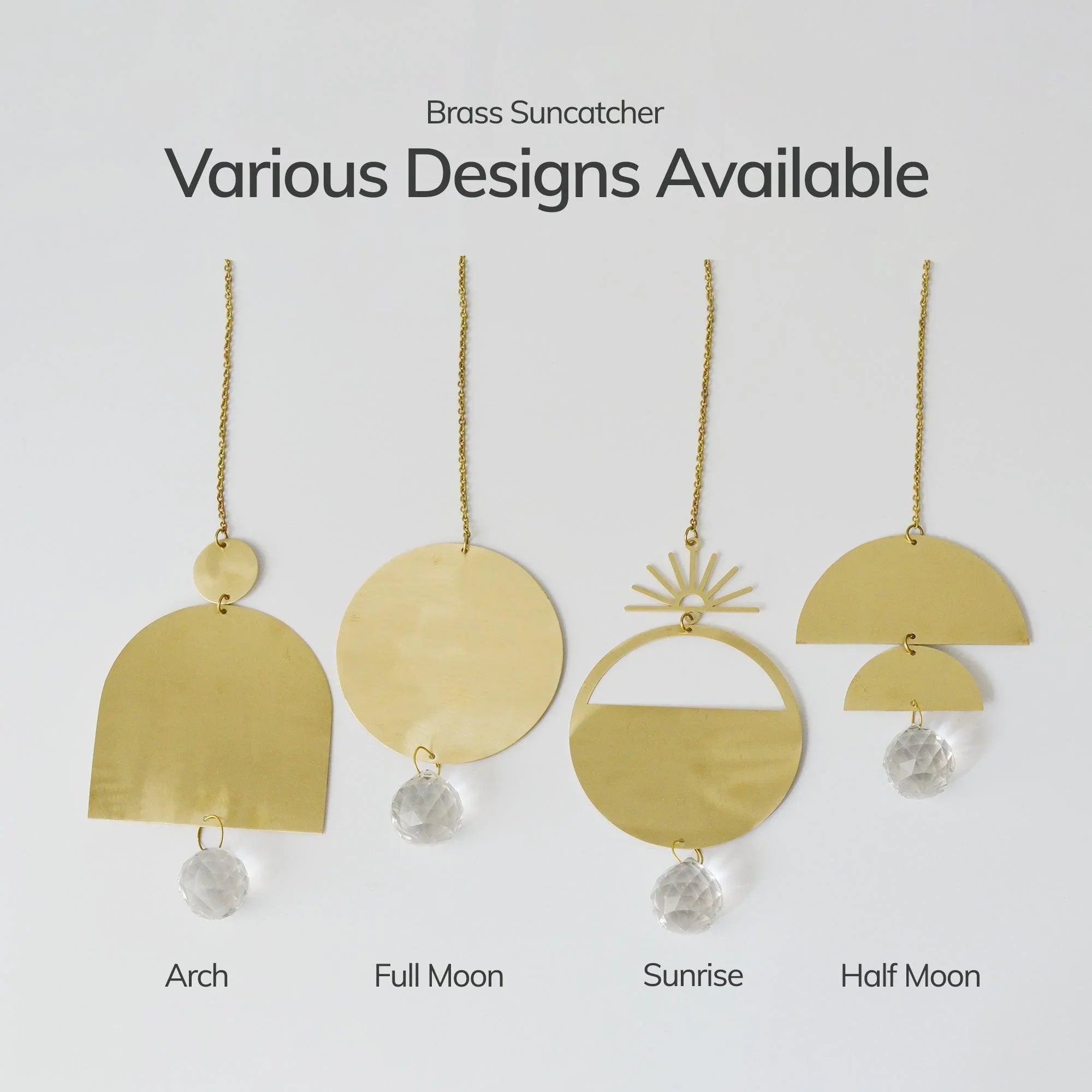Brass Sunrise and Crystal Suncatcher