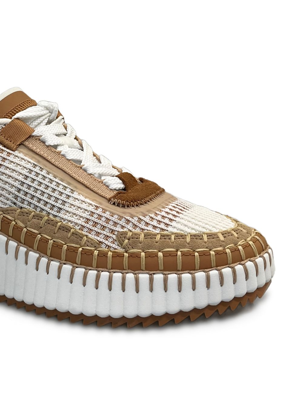 Brown Platform Lace-Up Sneakers for Everyday Comfort