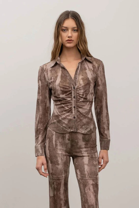 Button Wrinkle Top