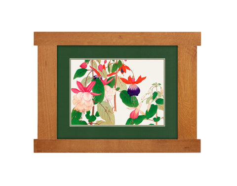 Arts & Crafts Mission Oak Framed Art with Vibrant Fuchsia Michael's Cherry