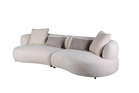 Pure Collection Modern Sectional 4-Seater Fabric Sofa – 120"