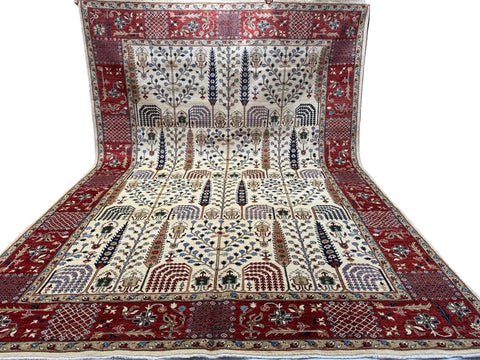 Hand-Knotted Bakhtiar Vegetable Dye Rug from Pakistan, 10' x 14'
