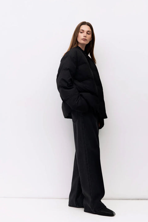 The Mila Jacket | Puffer Jacket with Neck Tie Detail