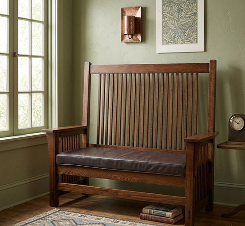Mission Solid Oak Bench / Settee with Spindles