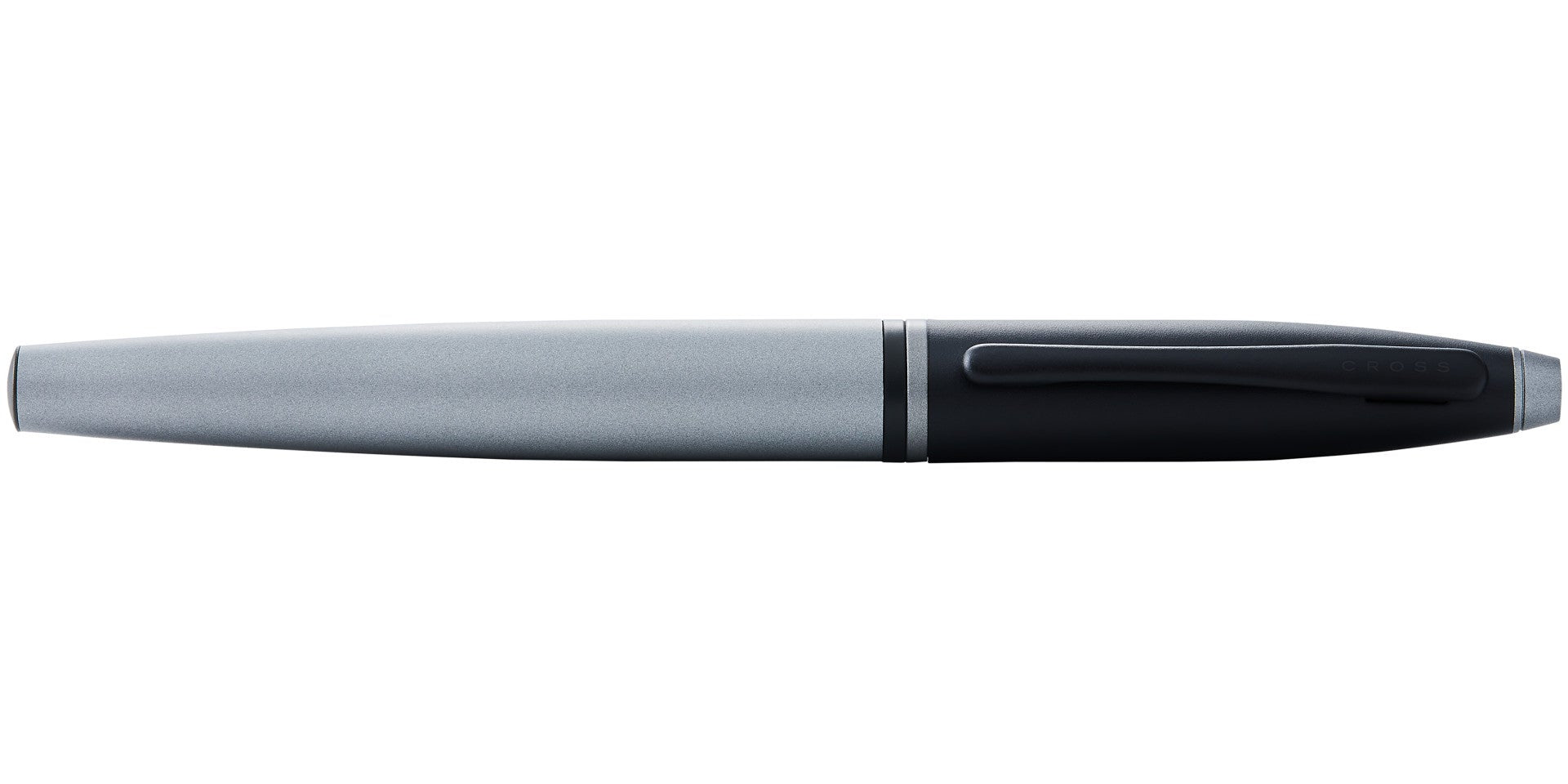 Calais™ Matte Gray and Black Lacquer Stainless Steel Fine Nib Fountain Pen
