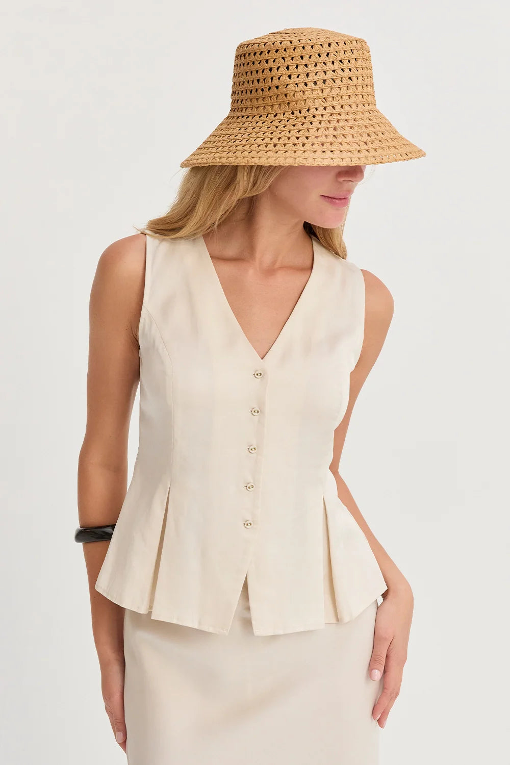Cami Sleeveless Pleated Vest