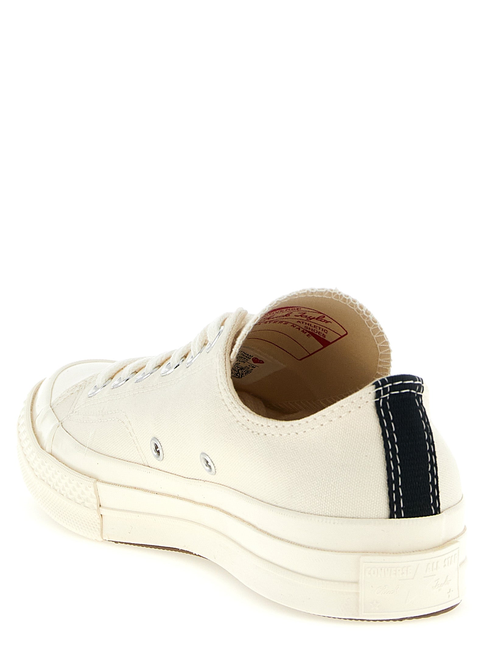 Canvas Sneakers with Heart Print Rubber Sole for Everyday Comfort