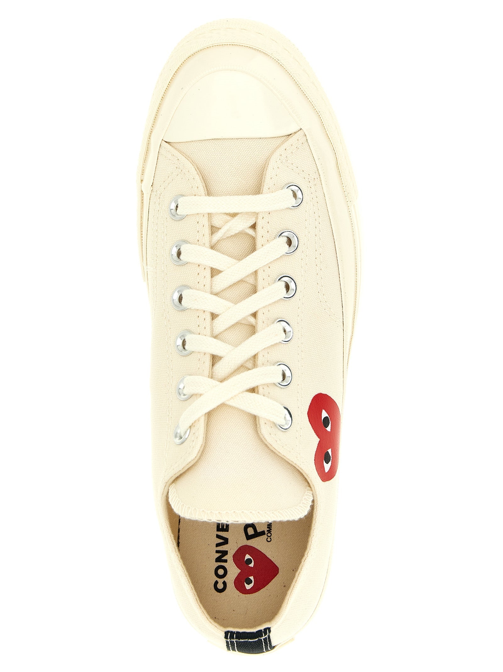 Canvas Sneakers with Heart Print Rubber Sole for Everyday Comfort
