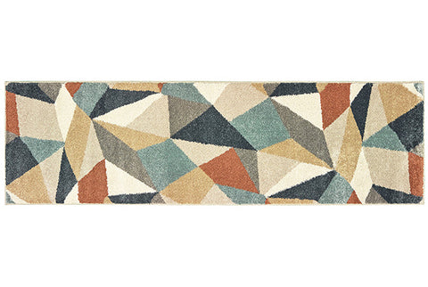 Sandstorm Casual Rug - Tan / Denim Blue / Burnt Orange / Cream