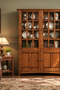 Pre-Order Mission Oak 4 Door Display China Cabinet - Walnut - 49"W