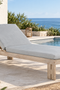 Paradiso Outdoor Teak Natural Look Chaise - Gray Fabric