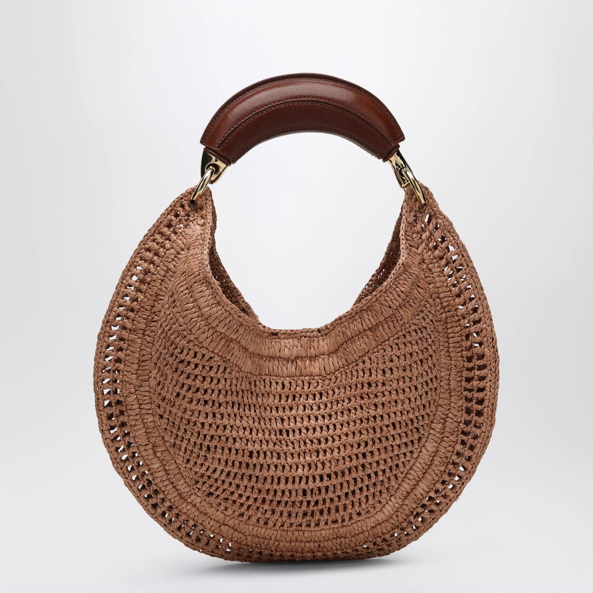Chloé Borsa Hobo Summer Banana in rafia beige