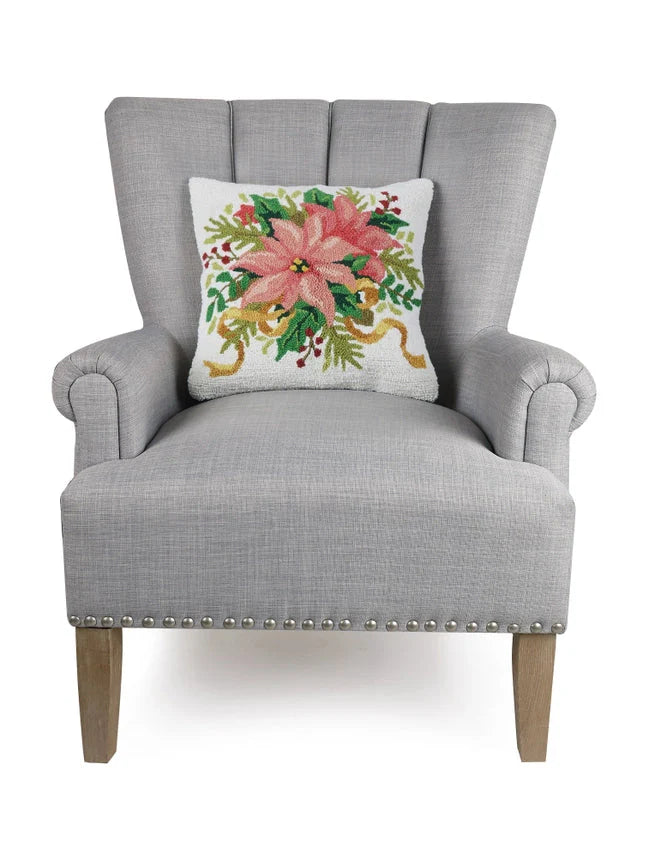 Christmas Poinsettia Hook Pillow