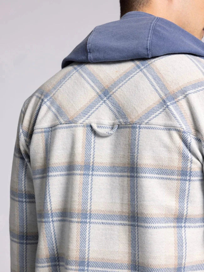 Clark Shirt - Long Sleeve Button Up  CREAM BLUE PLAID