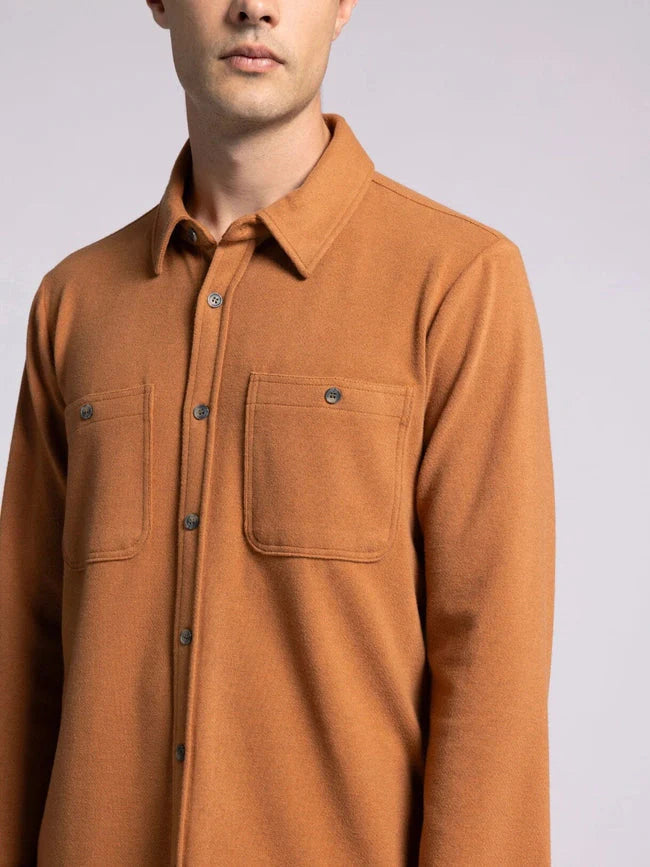 Clark Shirt - Long Sleeve Button Up  PECAN HEATHER