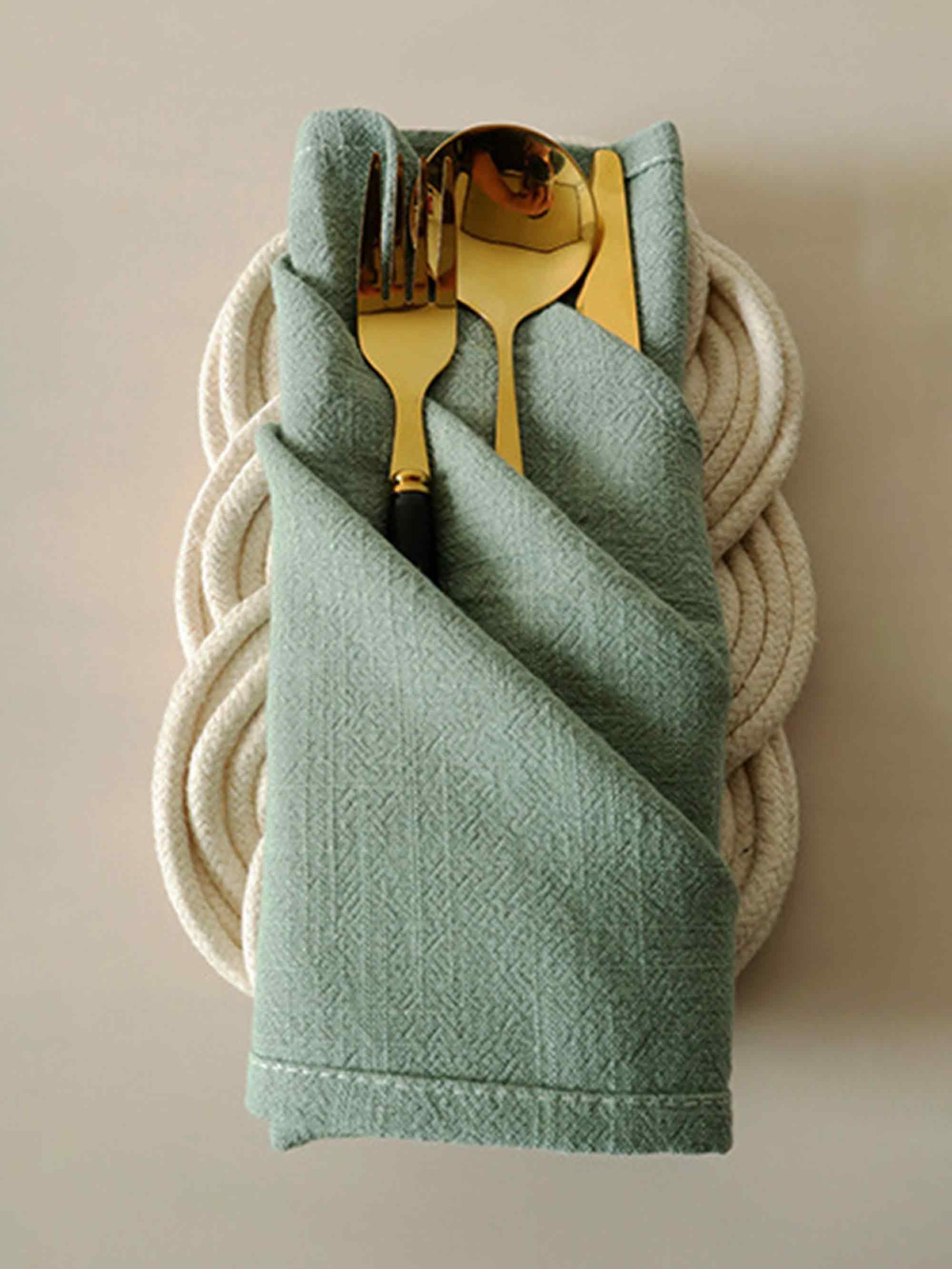 Cotton Linen Napkins Solid Color Placemats Tea Towels