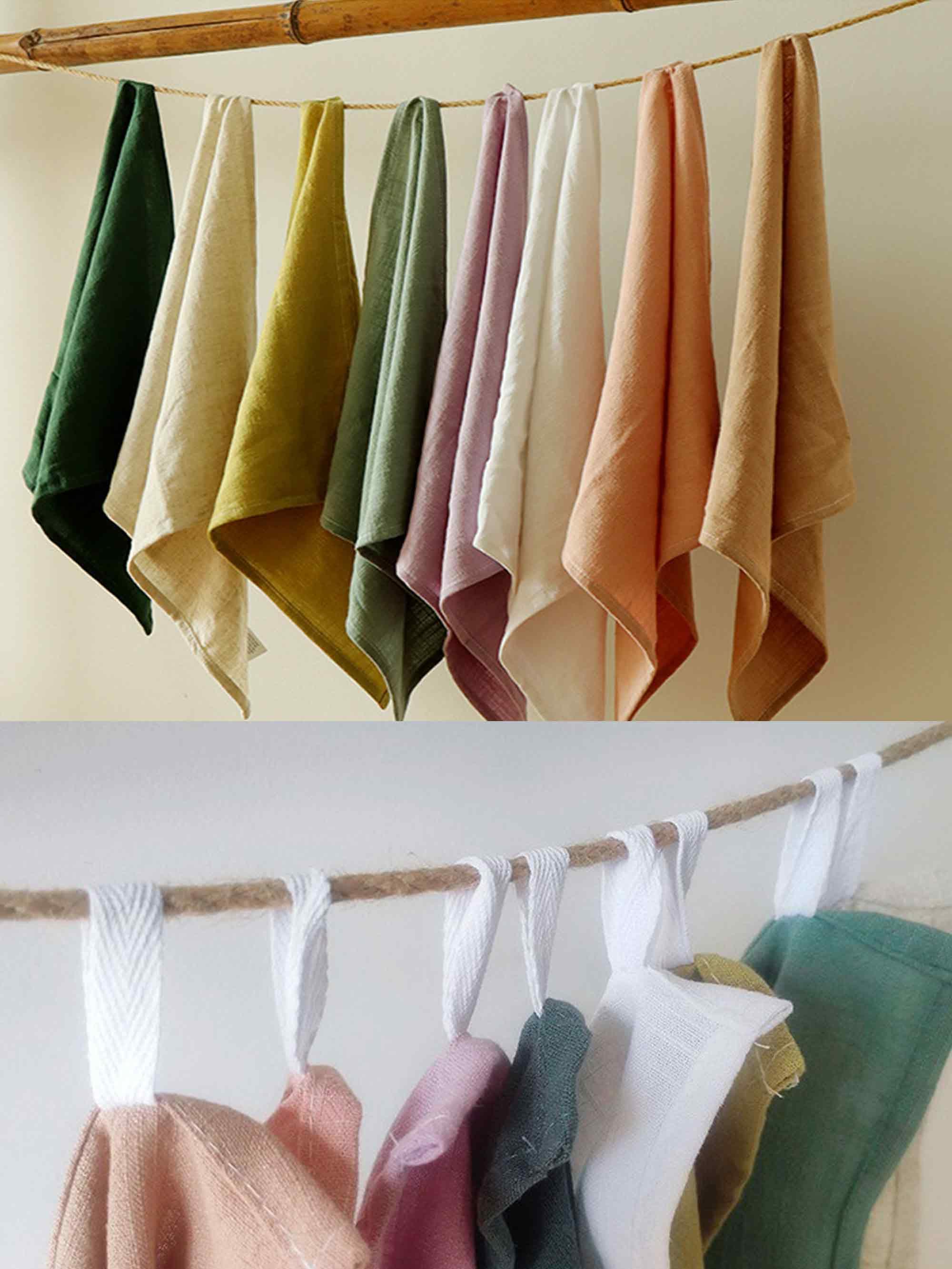 Cotton Linen Napkins Solid Color Placemats Tea Towels