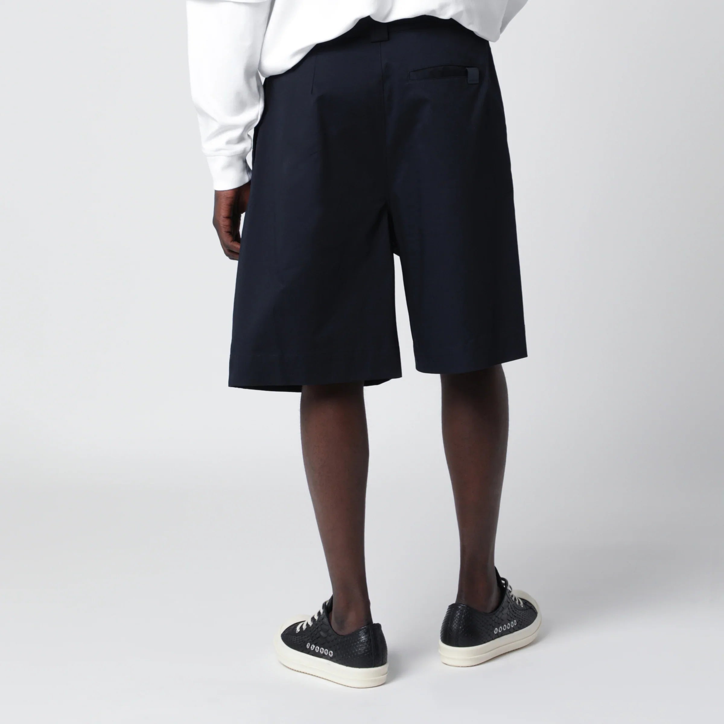 Cotton Navy Blue Bermuda Shorts for Summer Comfort