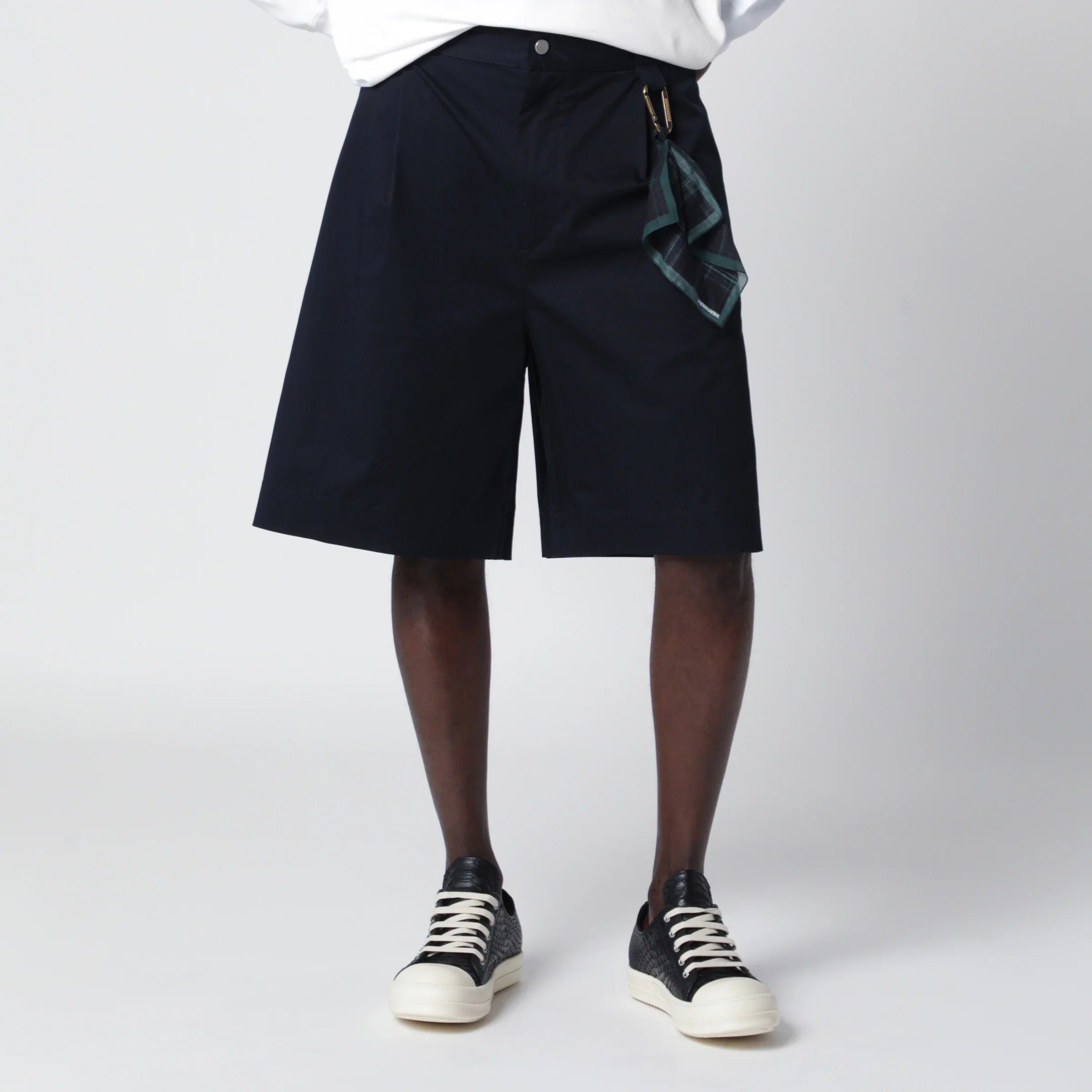 Cotton Navy Blue Bermuda Shorts for Summer Comfort