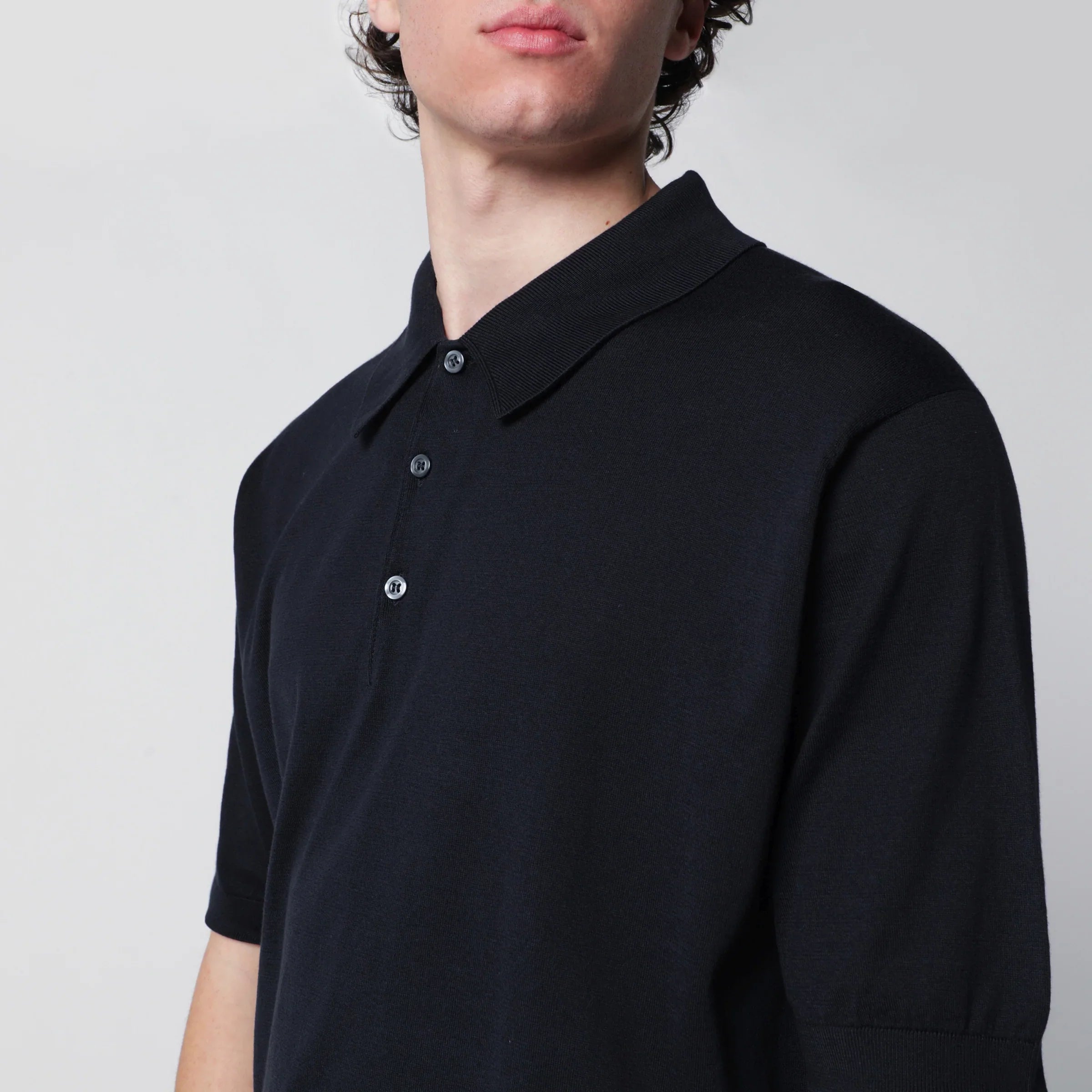 Cotton Navy Blue Polo Shirt for Comfort