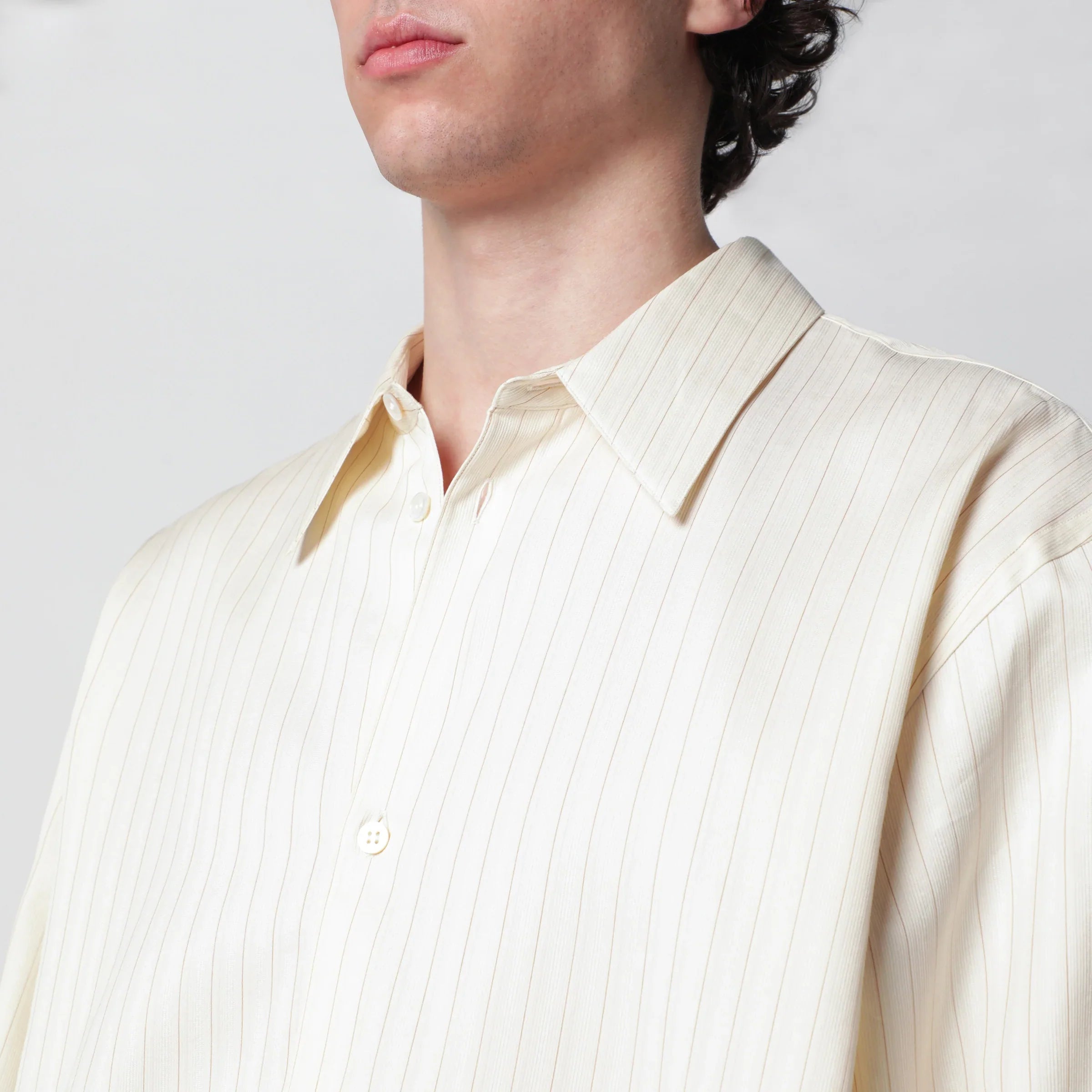 Cotton-Silk Striped Shirt for Comfort