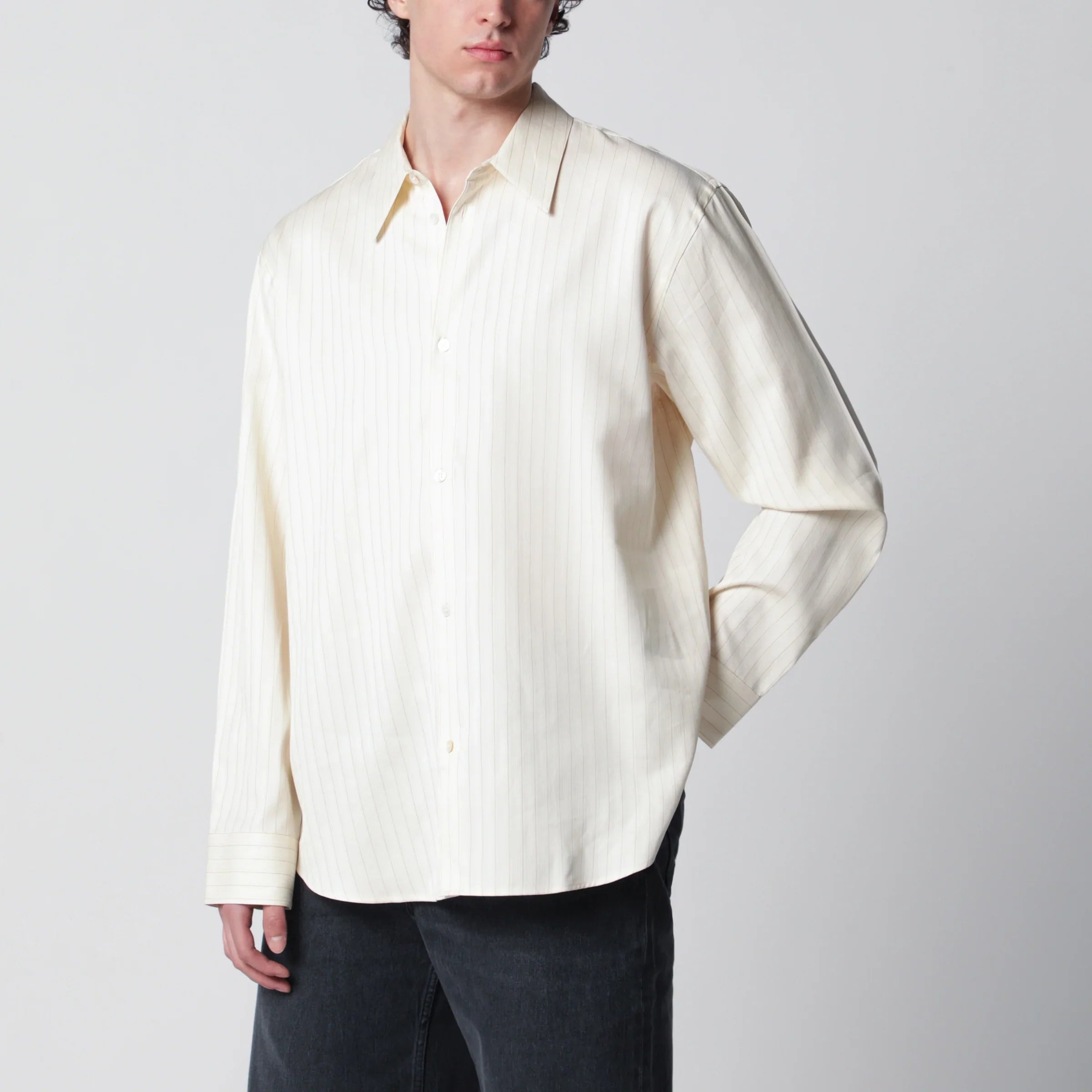 Cotton-Silk Striped Shirt for Comfort