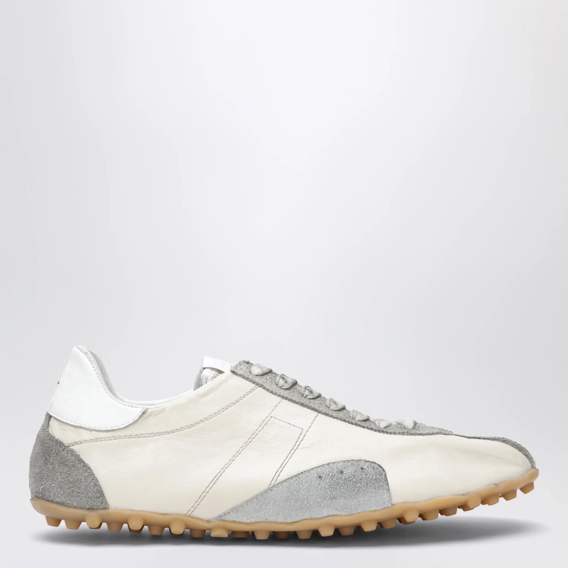 Cream Leather & Vintage Suede Sneakers for Everyday Comfort