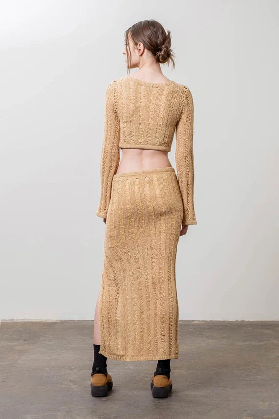 Crochet Knit Midi Skirt