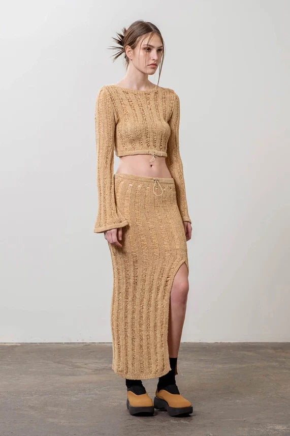 Crochet Knit Midi Skirt