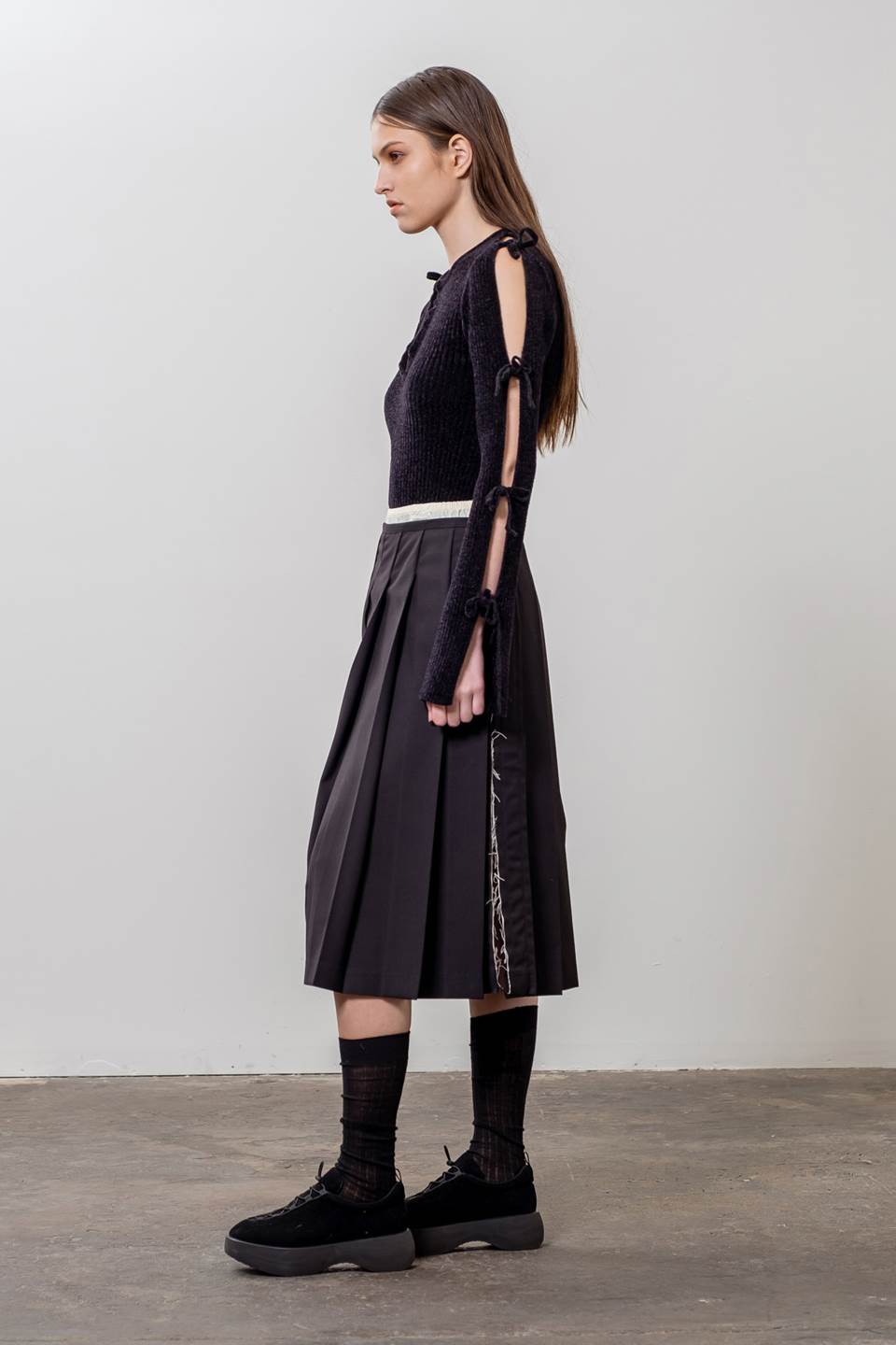 Cut-Out Ribbon Sweater