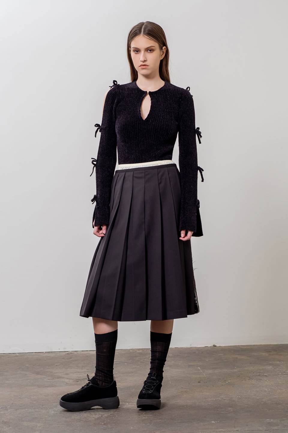 Cut-Out Ribbon Sweater