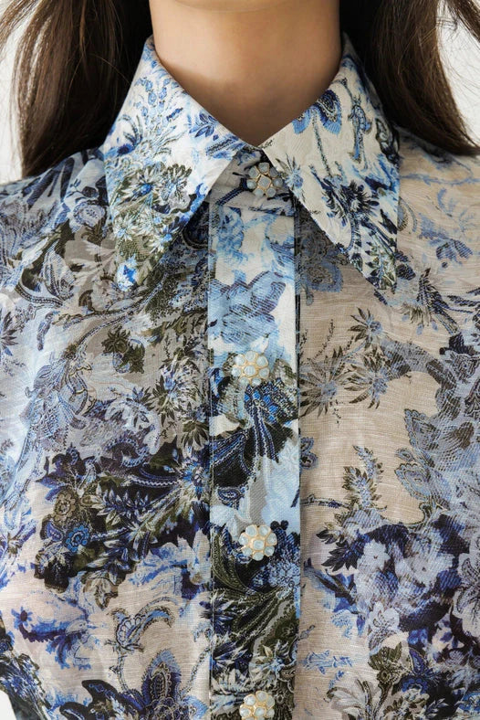 Cyrus Silk Puff Sleeve Blouse